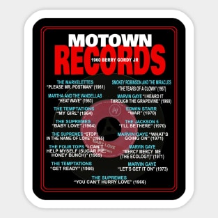 Motown Records Discography Series 1 - Greatest Hits Sticker
